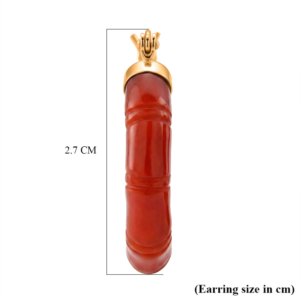 D'Joy Burmesischer Rote Jadeit Jade Ohrringe 925 Silber Vergoldet ca. 20.00 ct