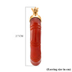 D'Joy Burmesischer Rote Jadeit Jade Ohrringe 925 Silber Vergoldet ca. 20.00 ct
