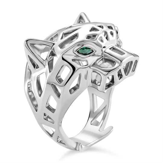 Grüner Zirkonia Ring Nickelfreies Messing, Gelb Vergoldet (Größe 20.75)