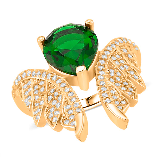 Grüner Zirkonia, Weißer Zirkonia Ring Nickelfreies Messing (Größe 17.75)