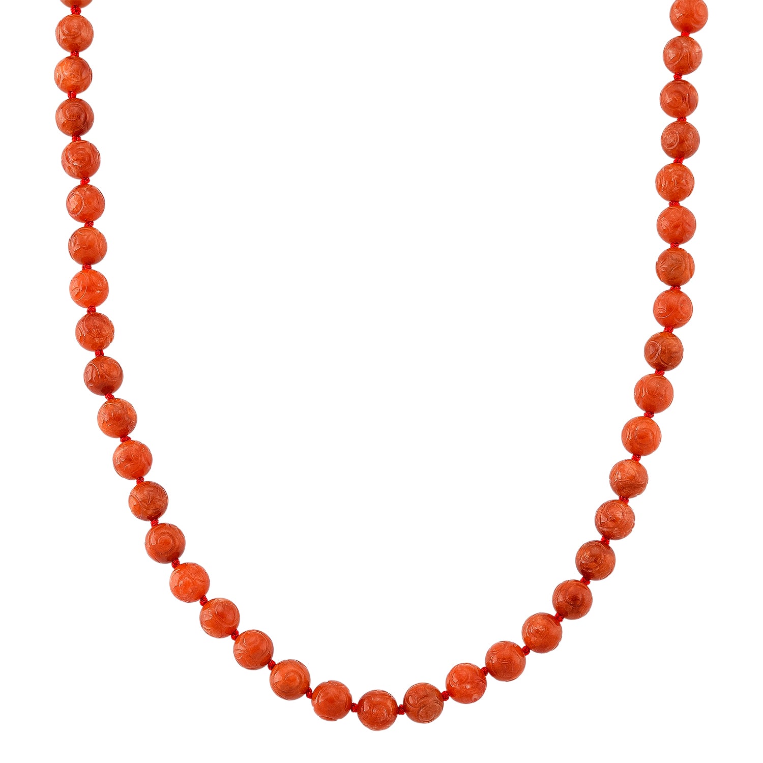 D'Joy Burmesischer Rote Jadeit Jade graviert Halskette ca. 50 cm 925 Silber vergoldet ca. 330.00 ct