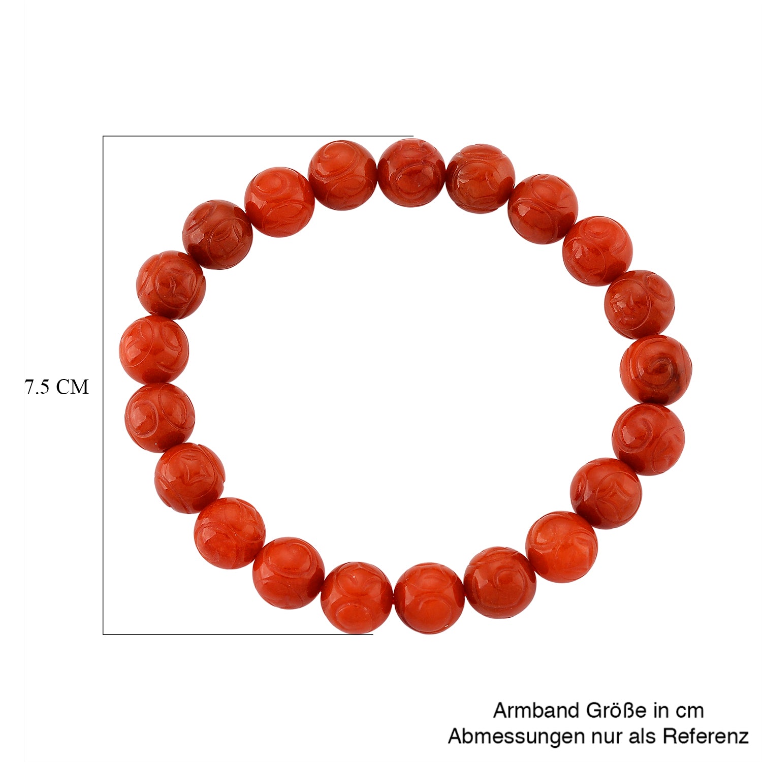 Rote Jade Armband Flexibles (ca. 18-19 cm) ca. 150,00 ct.
