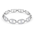 Weißes Zirkonia 20cm Armband in Silberton