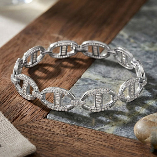 Weißer Zirkonia Armband ca. 20 cm Nickelfreies Messing 7.00 ct