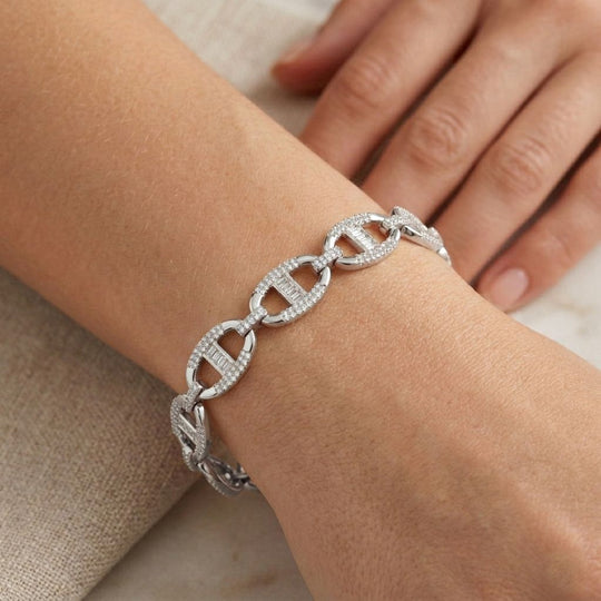 Weißer Zirkonia Armband ca. 20 cm Nickelfreies Messing 7.00 ct