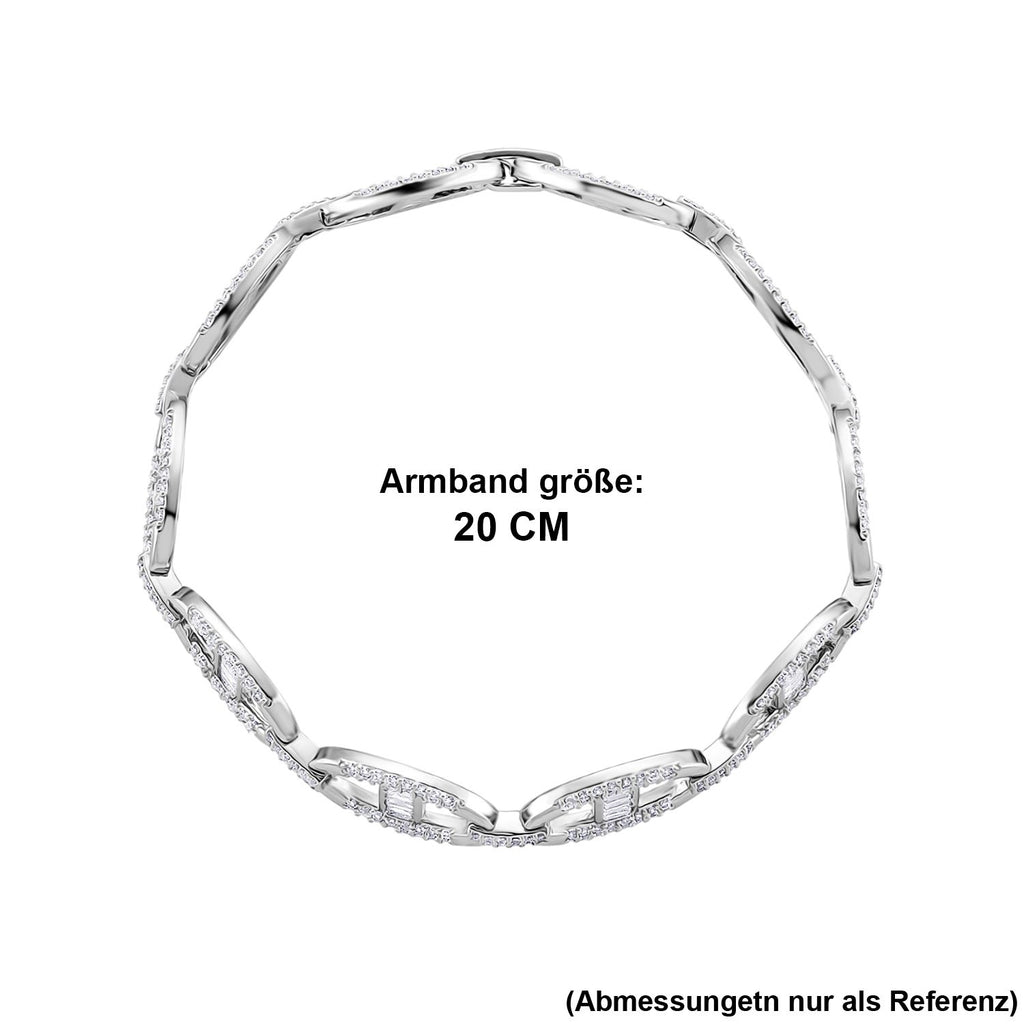 Weißer Zirkonia Armband ca. 20 cm Nickelfreies Messing 7.00 ct
