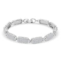 Weißes Zirkonia Armband in Silberton, 19cm