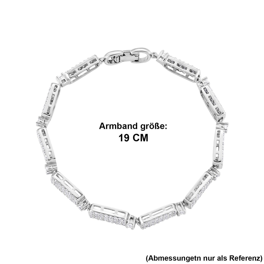 Weißer Zirkonia Armband ca. 19 cm Nickelfreies Messing