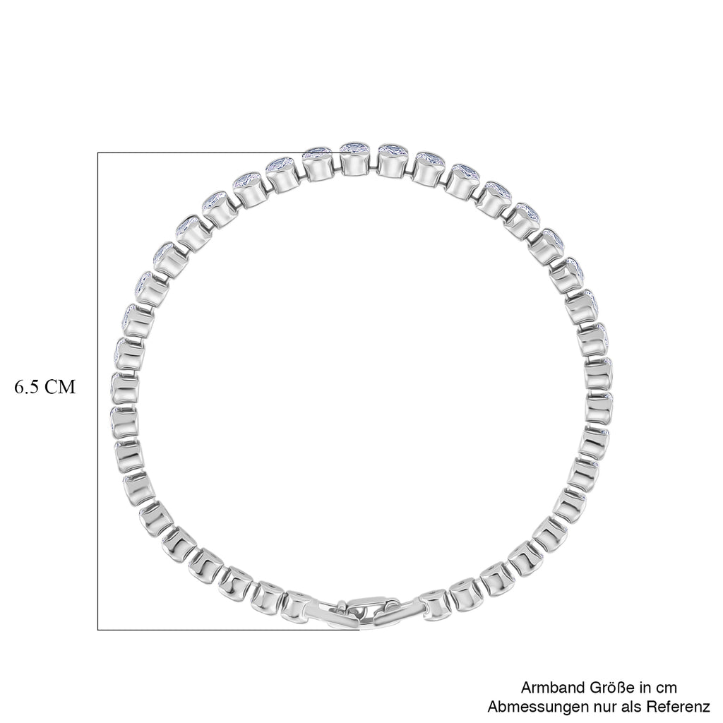 Weißer Zirkonia Armband ca. 19 cm Nickelfreies Messing