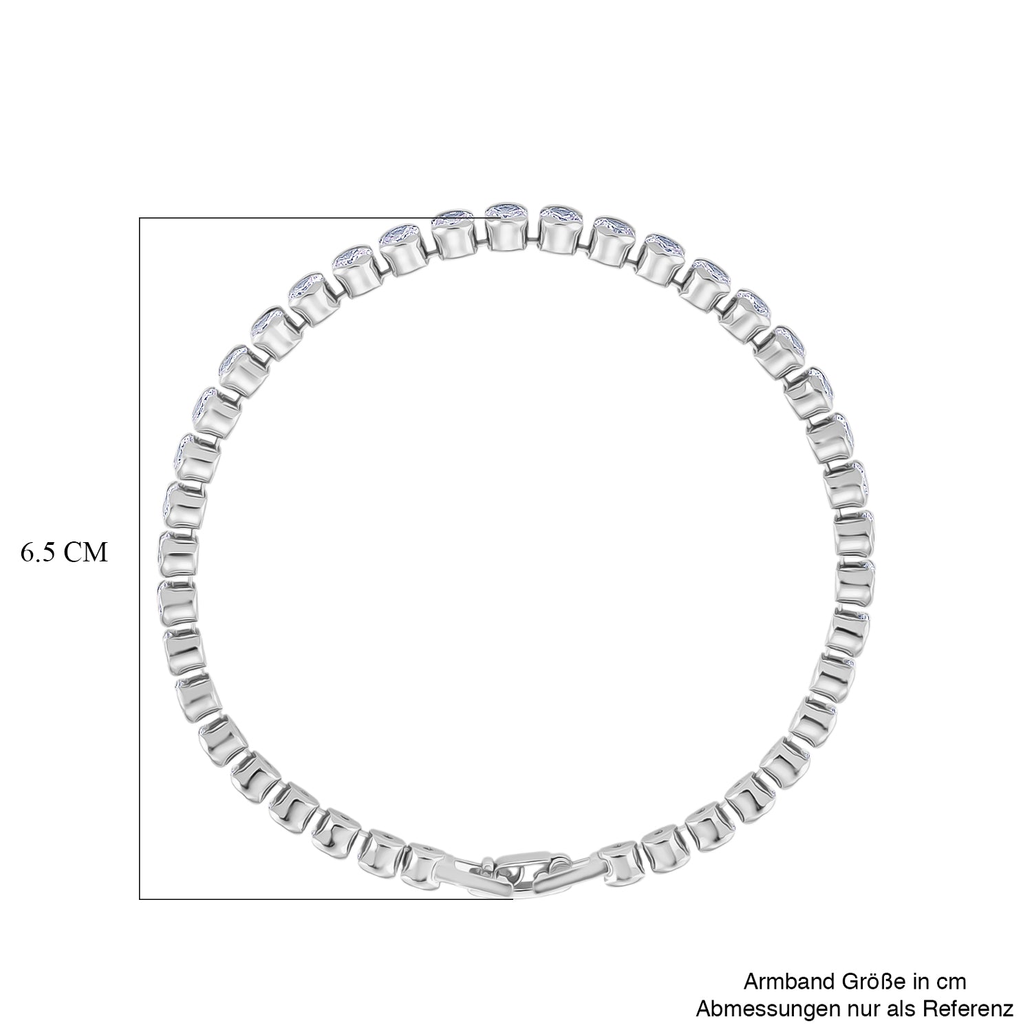 Weißer Zirkonia Armband ca. 19 cm Nickelfreies Messing