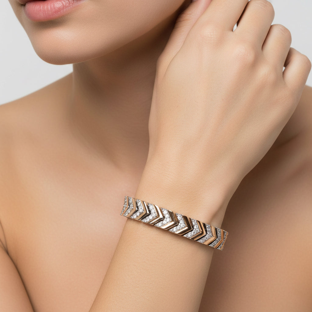 Weißer Zirkonia Armband ca. 19 cm Nickelfreies Messing 6.00 ct