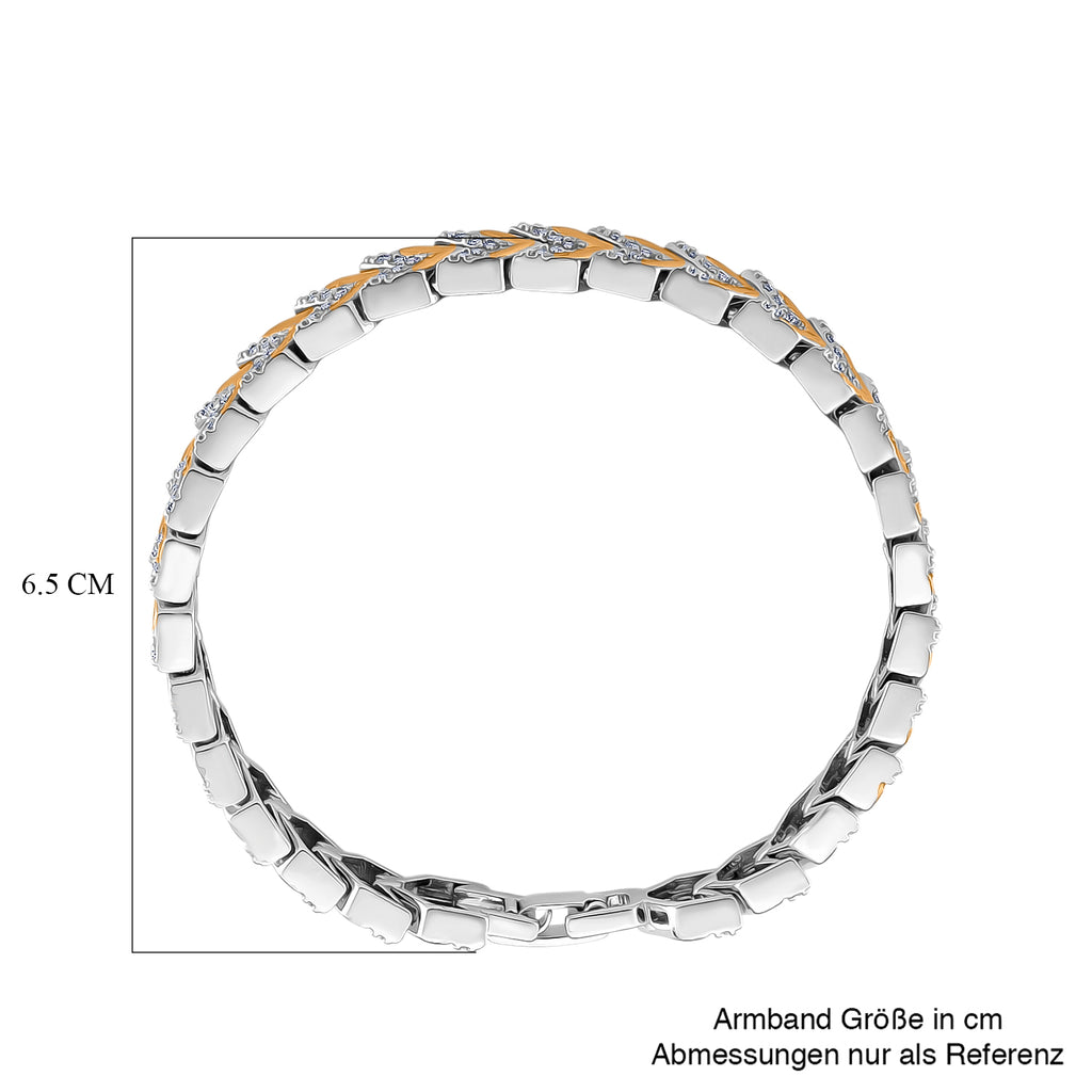 Weißer Zirkonia Armband ca. 19 cm Nickelfreies Messing 6.00 ct