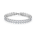 Designer inspiriert - Weißer Zirkonia Armband ca. 19 cm Nickelfreies Messing