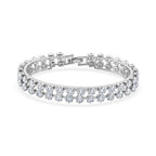 Designer inspiriert - Weißer Zirkonia Armband ca. 19 cm Nickelfreies Messing