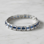 Weißer Zirkonia, Blaues Glas Armband ca. 19 cm Nickelfreies Messing
