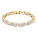 Weißes Zirkonia Armband in vergoldetem Messing, 19cm