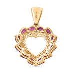 D'Joy AA Afrikanischer Rubin (Fissure gefüllt) Anhänger 925 Silber 750 Gelbgold Vermeil ca. 3,85 ct.