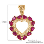 D'Joy AA Afrikanischer Rubin (Fissure gefüllt) Anhänger 925 Silber 750 Gelbgold Vermeil ca. 3,85 ct.