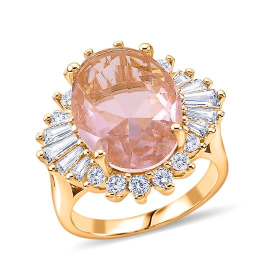 Rosa Zirkonia, Weißer Zirkonia Ring Nickelfreies Messing (Größe 18.75)