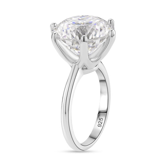 D'Joy Moissanit Ring 925 Silber rhodiniert (Größe 21.00) ca. 12,65 ct