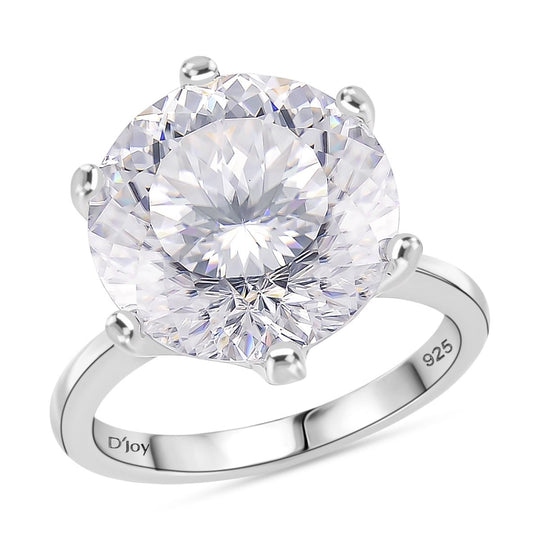 D'Joy Moissanit Ring 925 Silber rhodiniert (Größe 21.00) ca. 12,65 ct