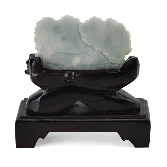 Jadeit (Typ A) Kiefer aus Burma, naturbelassene Schnitzarbeit, ca. 12-18 cm