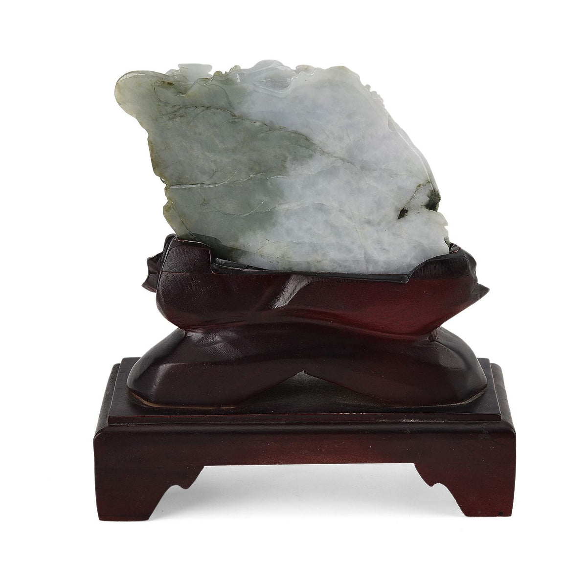 Jadeit (Typ A) Kiefer aus Burma, naturbelassene Schnitzarbeit, ca. 12-18 cm