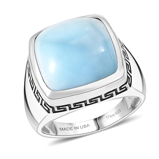 D'Joy AAA Larimar Ring 925 Silber Rhodiniert (Größe 20.00) ca. 13,50 ct