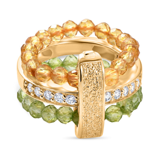 EVER TRUE Citrin, Peridot Ring Nickelfreies Messing (Größe 19.00)