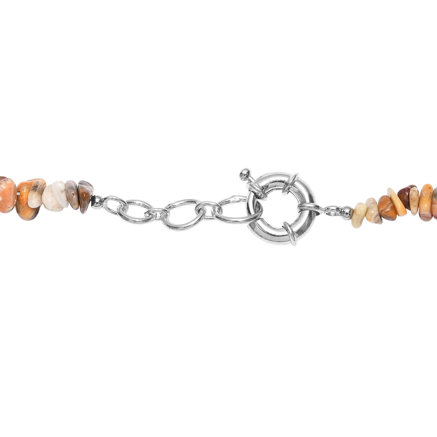 EVER TRUE Verrückter Spitze-Achat, Serpentin Halskette ca. 45 cm Nickelfreies Messing Platiniert ca. 310.00 ct