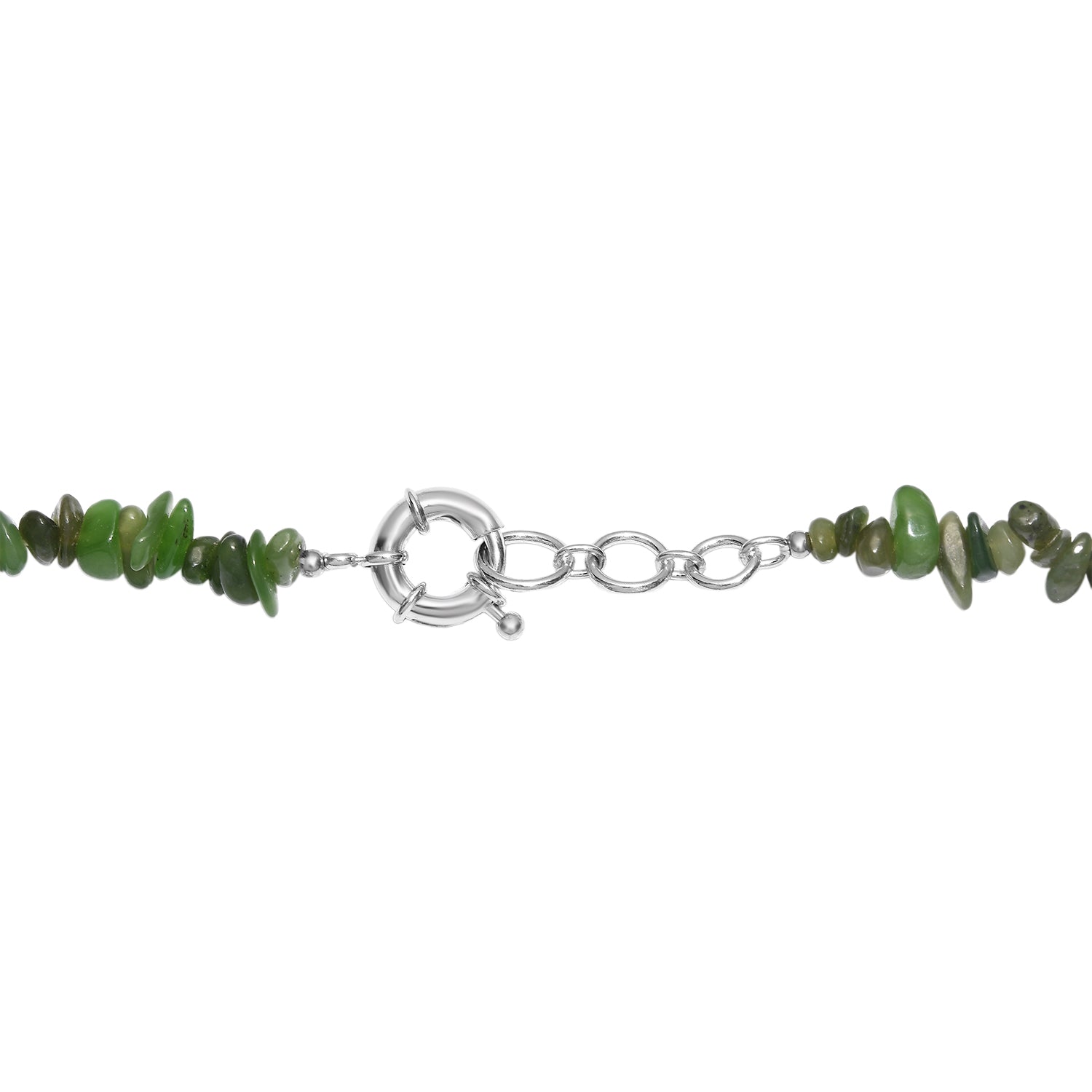 EVER TRUE Nephrit, Grüner Aventurin Halskette ca. 45 cm Nickelfreies Messing Platiniert ca. 394.00 ct