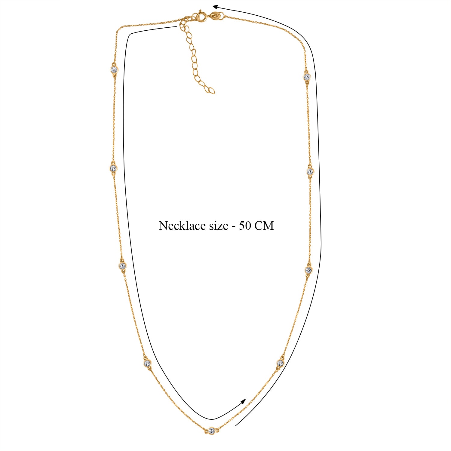 LUXURIANT DIAMOND - Lab Grown Diamant SI-GH Halskette ca. 50 cm 925 Silber 750 Gelbgold vermeil ca. 0.50 ct