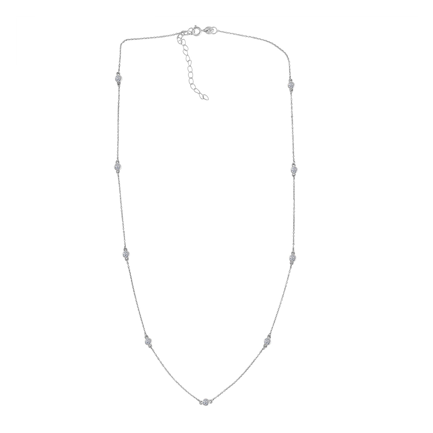 LUXURIANT DIAMOND - Lab Grown Diamant SI-GH Halskette ca. 50 cm 925 Silber Rhodiniert (10-15 Werktage Lieferzeit) ca. 0.50 ct