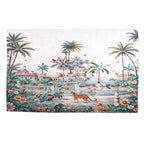 Digital bedruckter Teppich mit Blumen- und Landschaftsmuster, Baumwoll-Polyester-Mischgewebe, rutschhemmende Rückseite, 120x180cm, Mehrfarbig