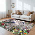 Digital Animal printed rubbed cotton polyester rug with anti skid backing Size-120x180 cms Color-Multi