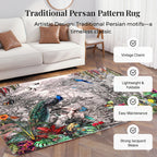 Digital Animal printed rubbed cotton polyester rug with anti skid backing Size-120x180 cms Color-Multi