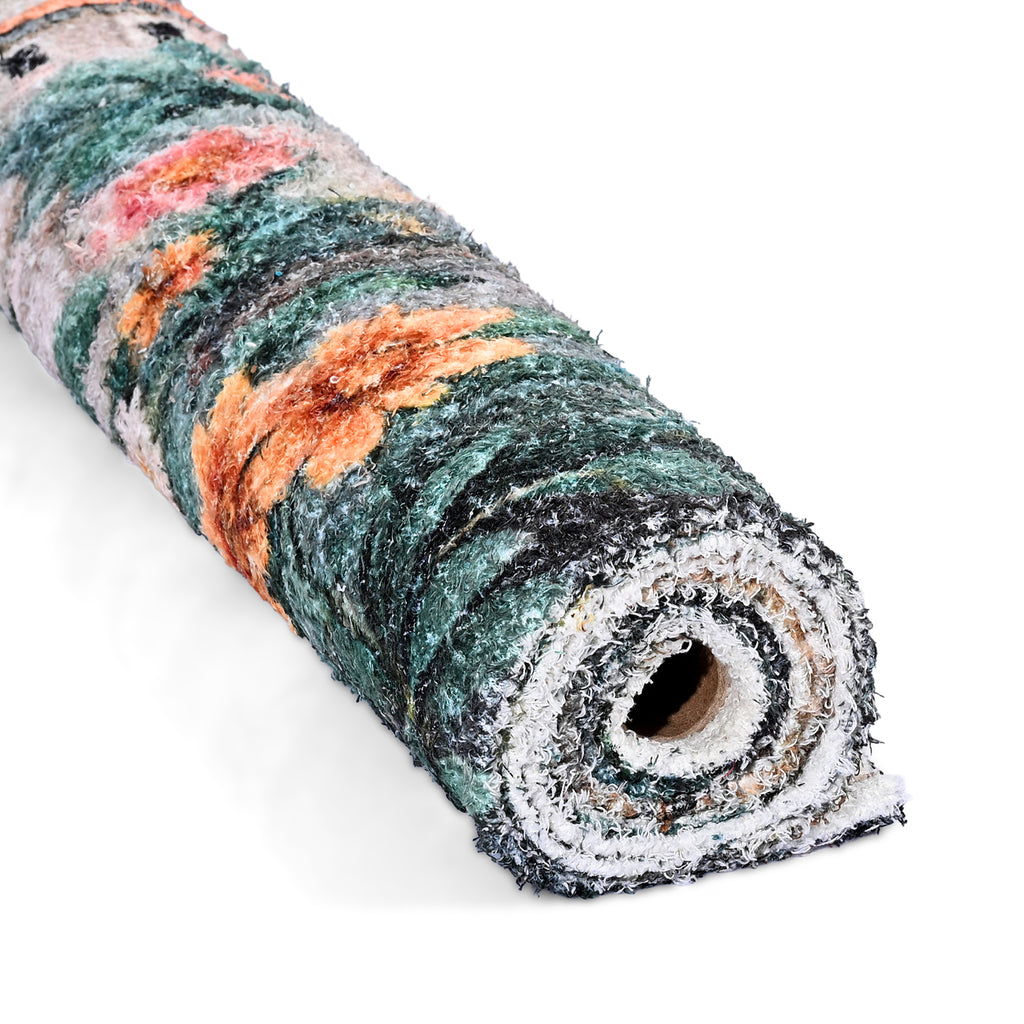 Digital Animal printed rubbed cotton polyester rug with anti skid backing Size-120x180 cms Color-Multi