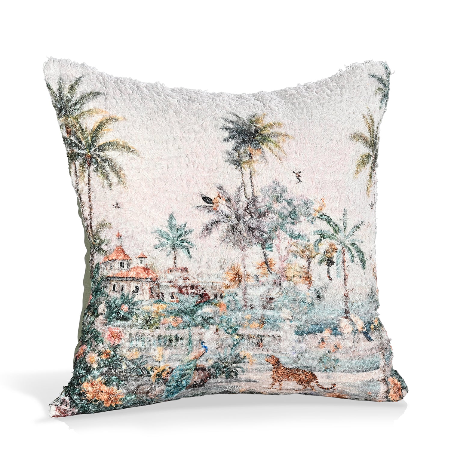 Digital bedruckter Kissenbezug mit Blumenmotiv, Baumwoll-Polyester-Mischgewebe, 45 x 45 cm, Multicolor