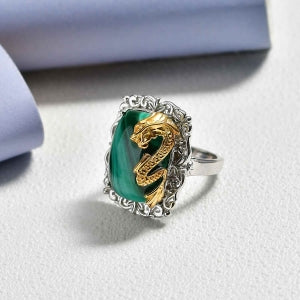 EVER TRUE AA Malachit Ring Nickelfreies Messing (Größe 18.00) ca. 22,50 ct