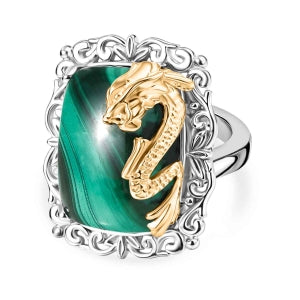 EVER TRUE AA Malachit Ring Nickelfreies Messing (Größe 18.00) ca. 22,50 ct