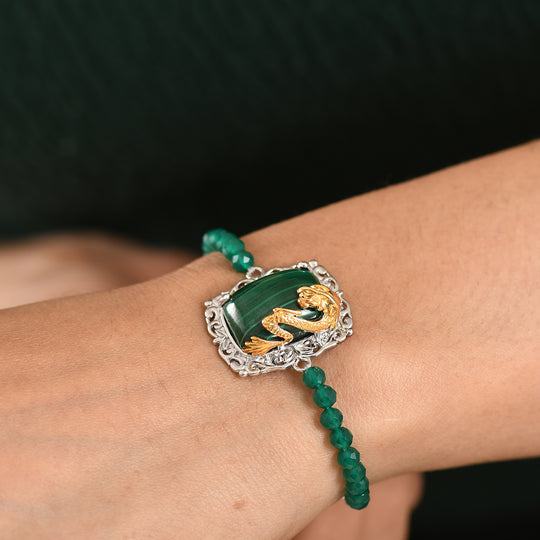 EVER TRUE AA Malachit, Verde Onyx Armband ca. 19 cm Nickelfreies Messing ca. 32,00 ct.