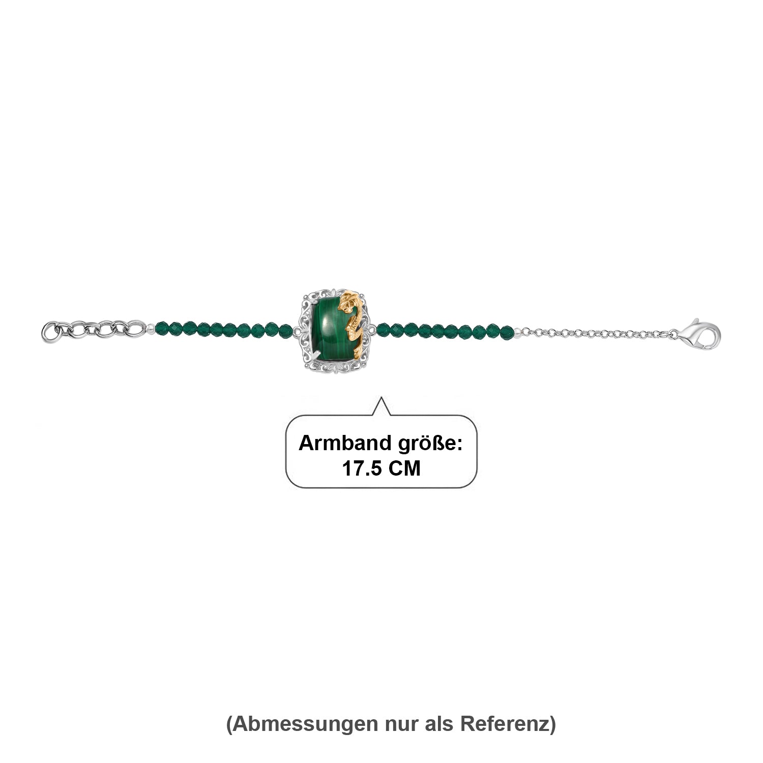 EVER TRUE AA Malachit, Verde Onyx Armband ca. 19 cm Nickelfreies Messing ca. 32,00 ct.