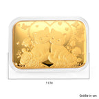 EXKLUSIVES GESCHENK - 999er Goldfolie mit Katzen und Rosen 10mg