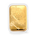 EXKLUSIVES GESCHENK - 999er Goldfolie mit Herzschloss und Schlüssel 10mg