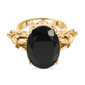 EVER TRUE AA Natürlicher Schwarzer Obsidian, Schwarzer Spinell Ring, Nickelfreies Messing (Größe 19.00) ca. 9.68 ct