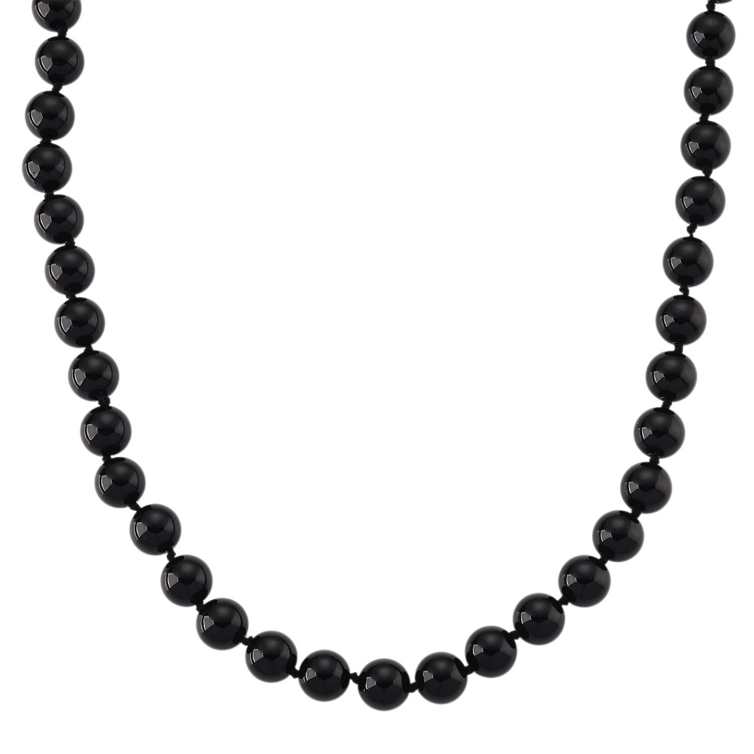 Natürlich Schwarzer Obsidian Halskette ca. 50 cm 316L Edelstahl ca. 380.00 ct