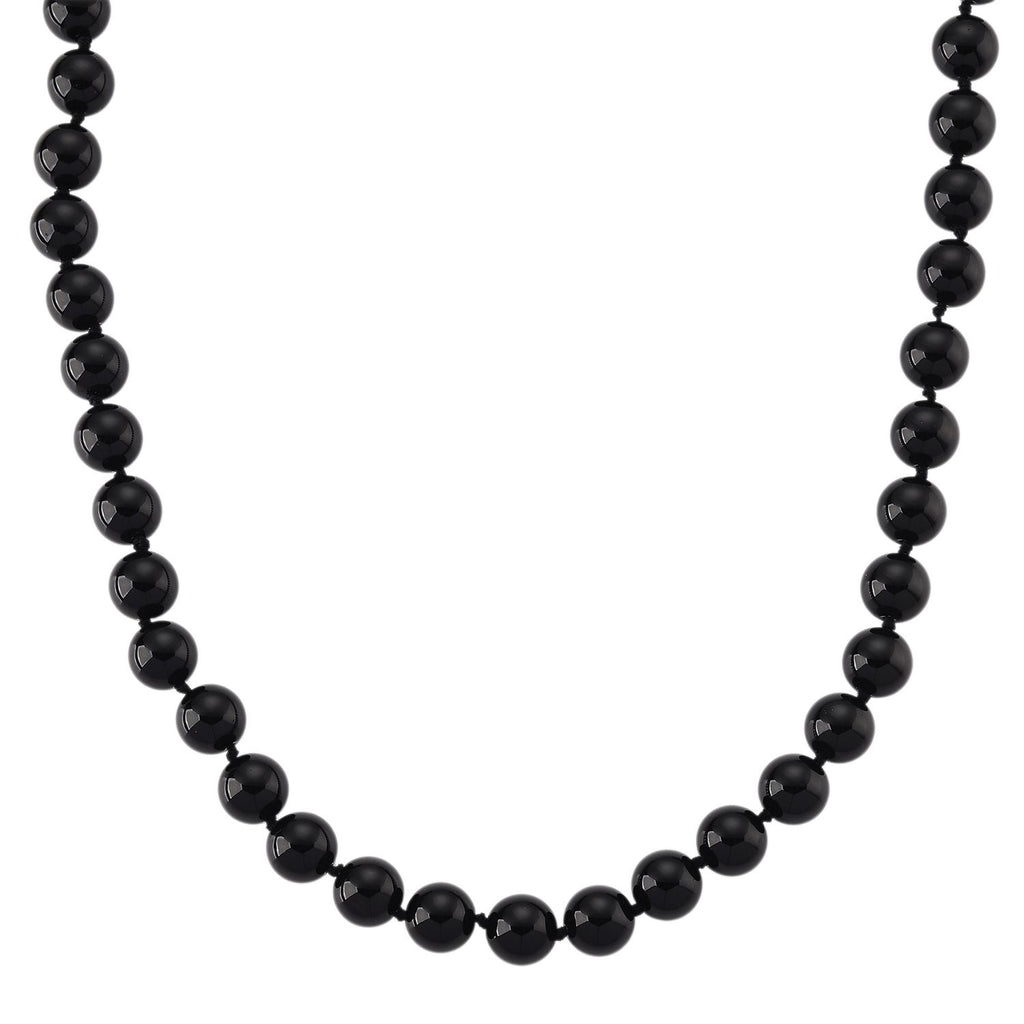 Natürlich Schwarzer Obsidian Halskette ca. 50 cm 316L Edelstahl ca. 380.00 ct