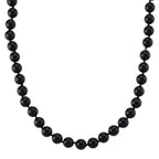 Natürlich Schwarzer Obsidian Halskette ca. 50 cm 316L Edelstahl ca. 380.00 ct