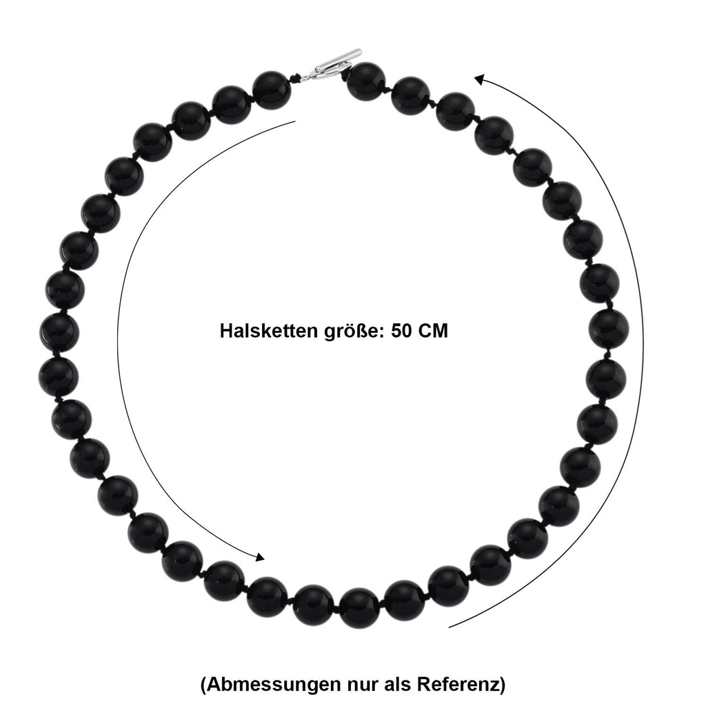Natürlich Schwarzer Obsidian Halskette ca. 50 cm 316L Edelstahl ca. 380.00 ct