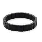 Natürlich Schwarzer Obsidian Armband, flexibel, (ca. 17-18.5 cm) ca. 120.00 ct